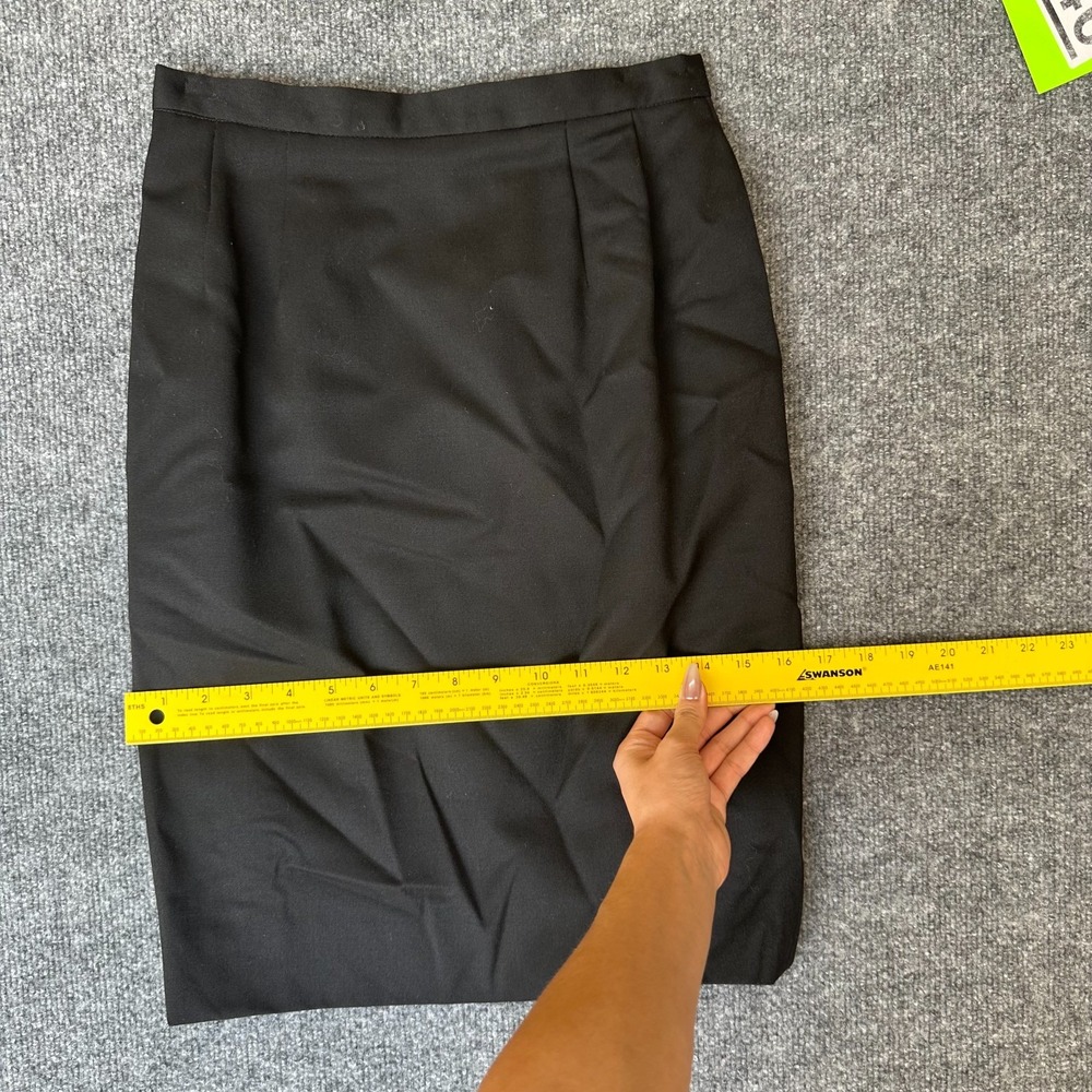 Womens Straight & Pencil Skirt 6 Black Pleated Vented Front Formal Office Career - Picture 5 of 7